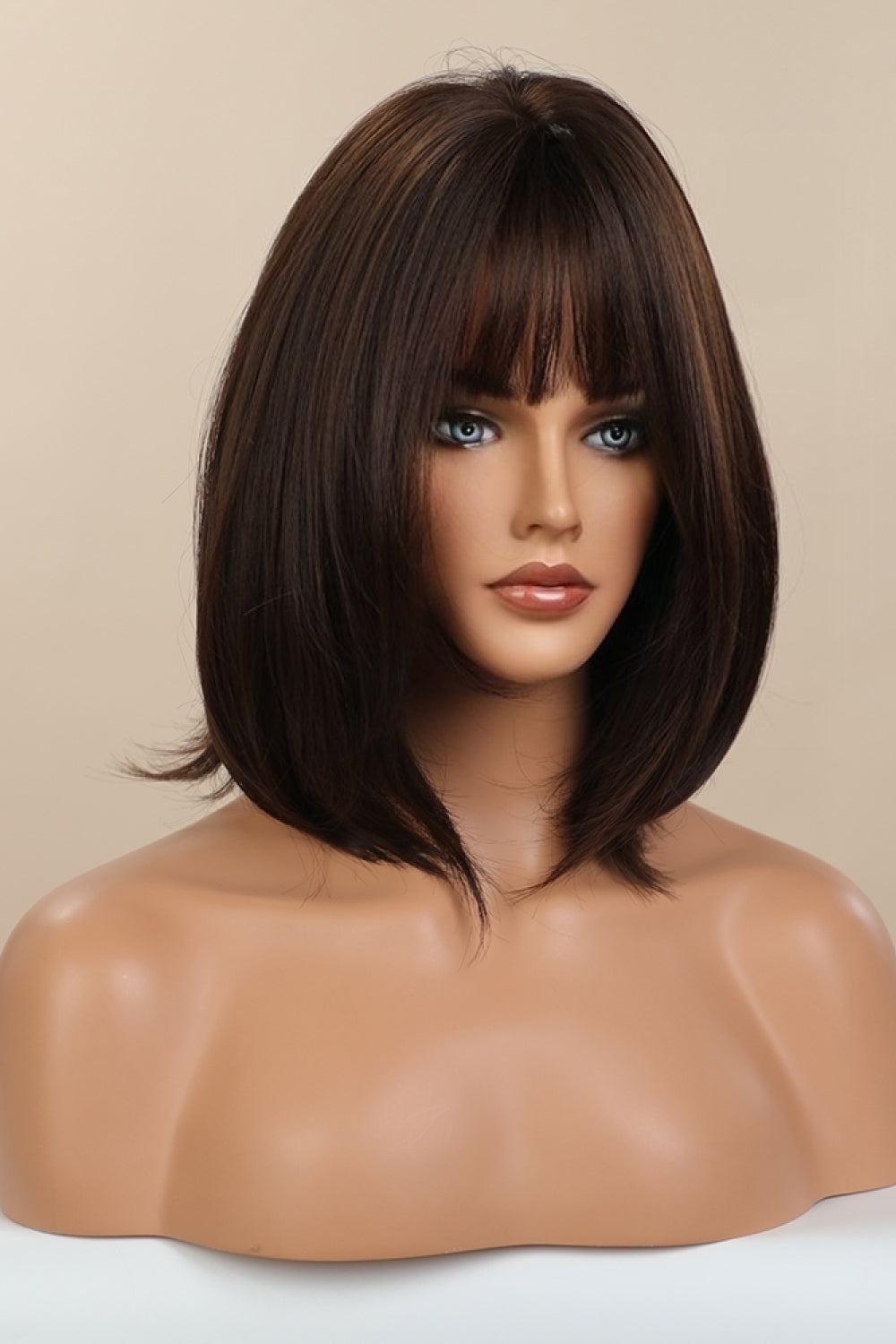 9'' Shoulder Length Synthetic Bob Wig With Bangs