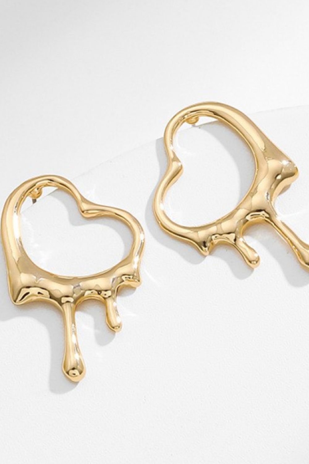 Heart "Gold Drip" Alloy Earrings