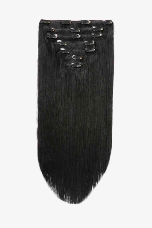 18" Clip-In Straight Indian Human Hair Extensions