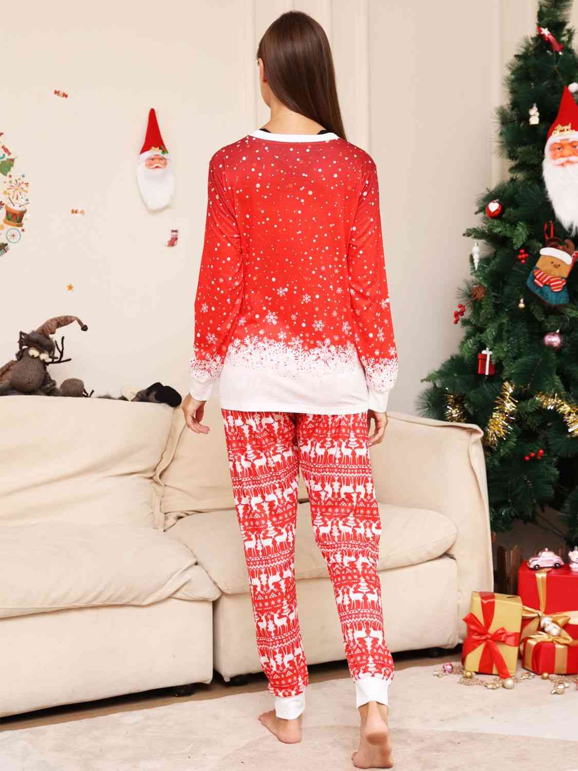 Matching Women's Reindeer/Bow Pajama Set