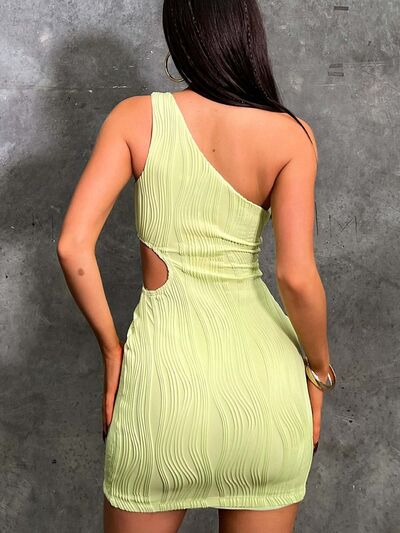 Fab Flow One Shoulder Body Con Cutout Mini Dress (4 Variants)