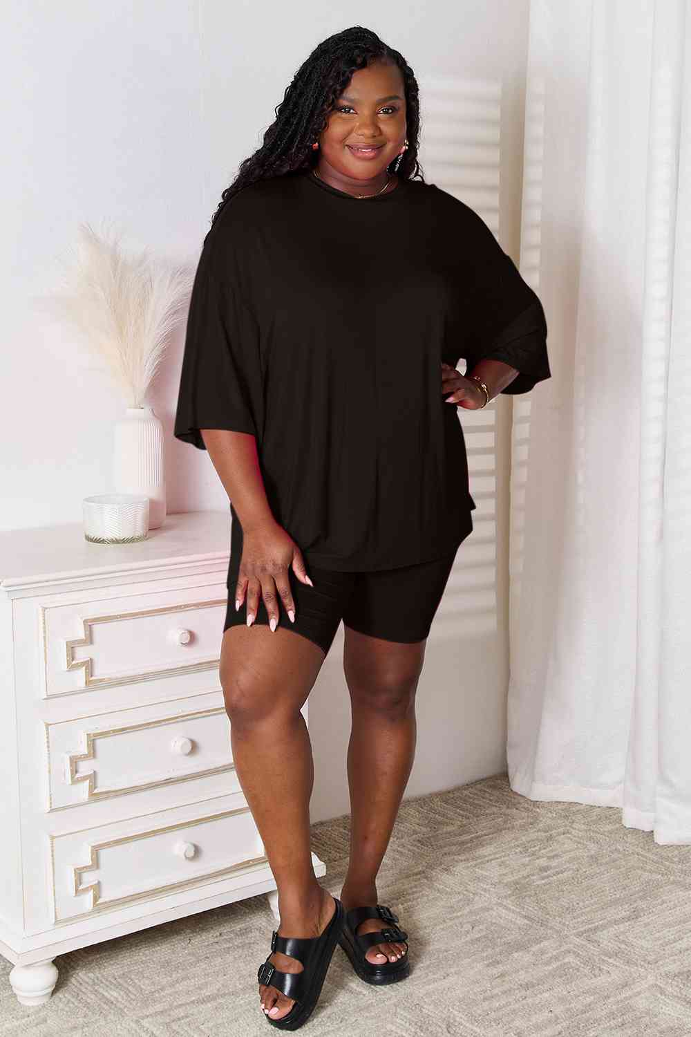 Soft Rayon 3/4 Sleeve Top & Shorts Set (Regular/Full Sizes) (9 Variants)