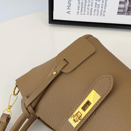 Golden Ticket Camel Colored PU Leather Crossbody Bag