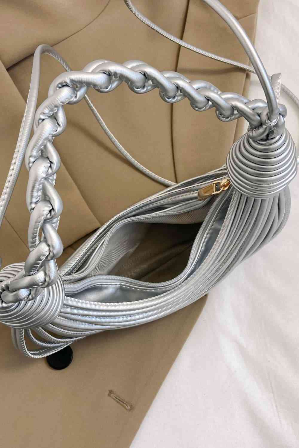 Braided Strap Handbag with Draped Detail (8 Variants)