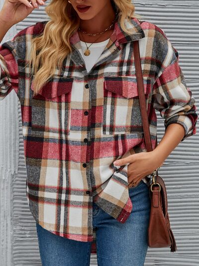 Plaid Button Up Collared Neck Shirt