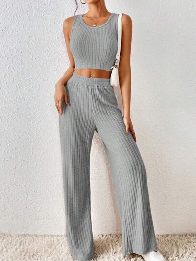 Ribbed Tank & Pants Lounge Set (4 Variants)