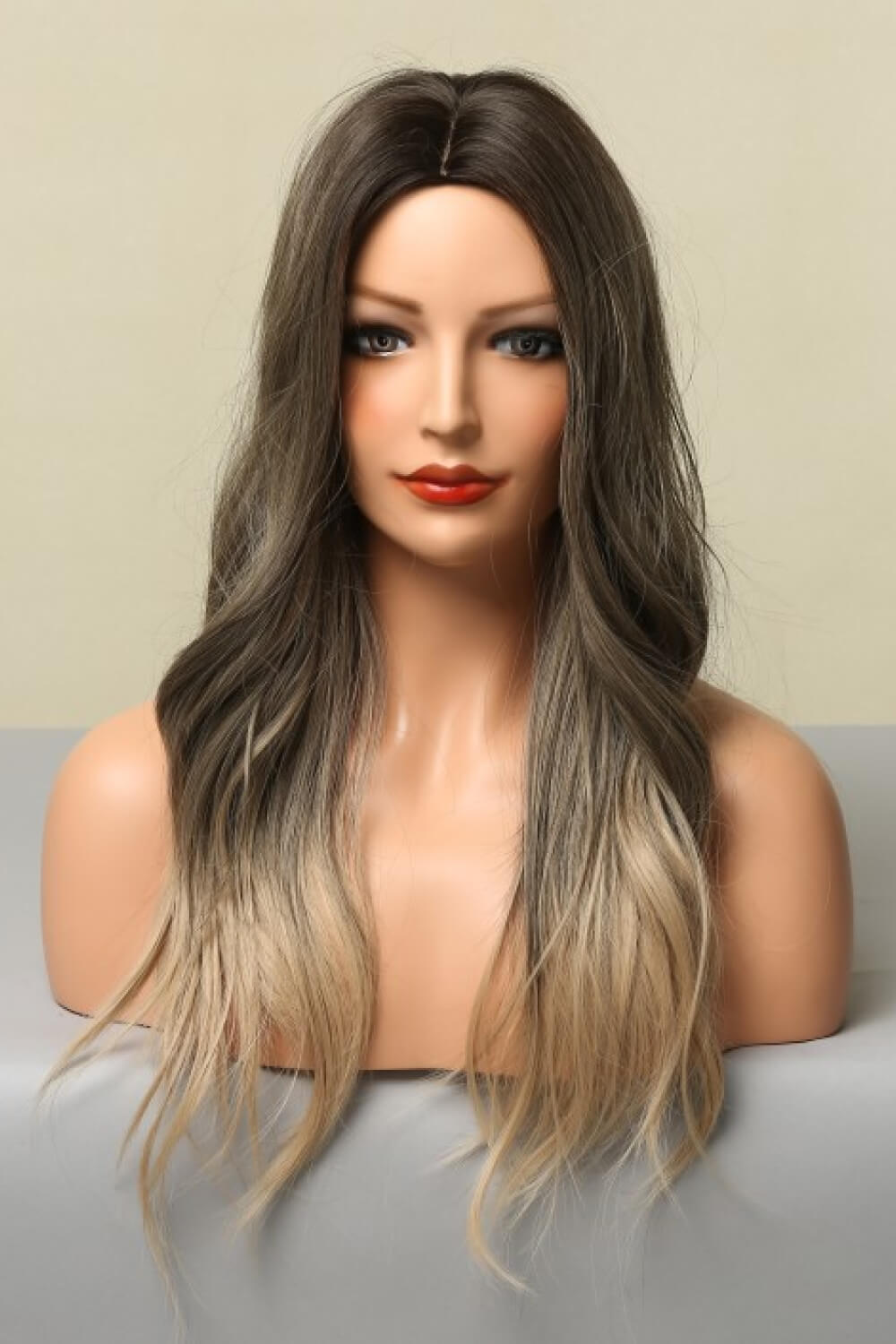 24" Ash Brown/Blonde Ombre Synthetic Wave Wig