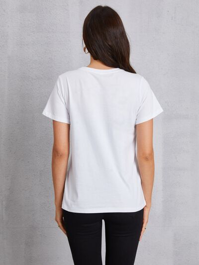 Graphic Round Neck Short Sleeve T-Shirt