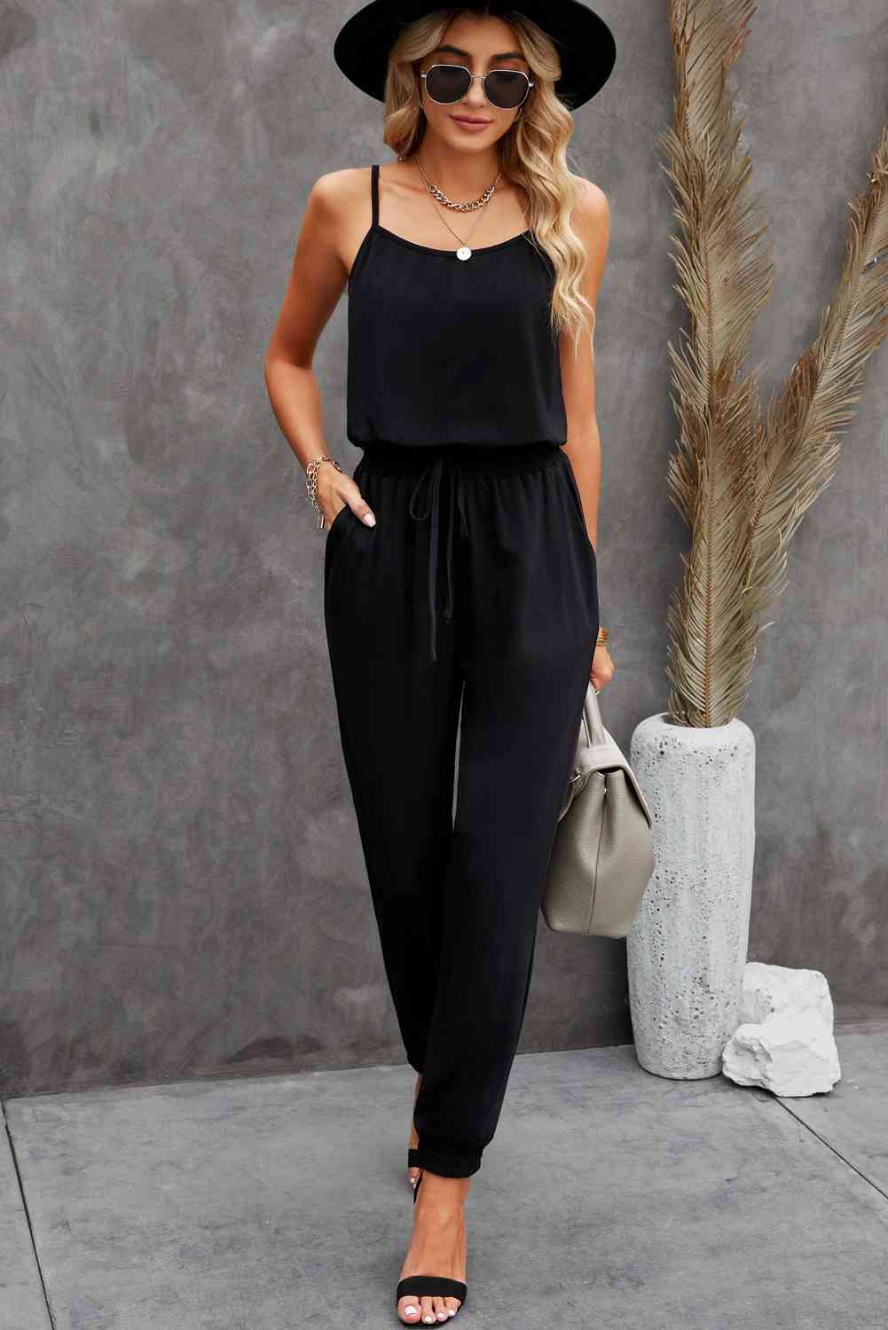 Spaghetti Strap Jumpsuit with Pockets (2 Variants)