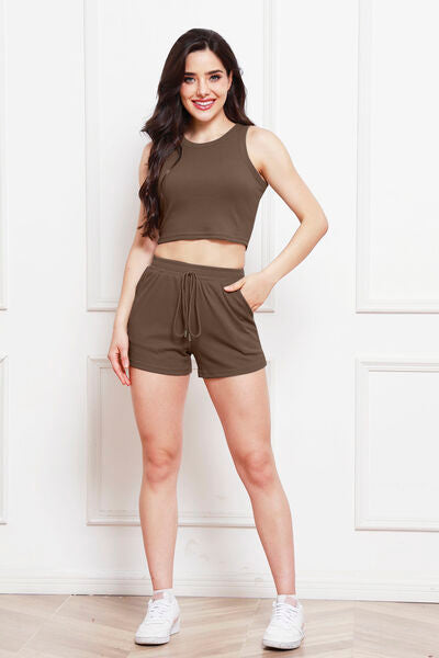 Sporty Gal Tank & Drawstring Shorts Set (6 Variants)