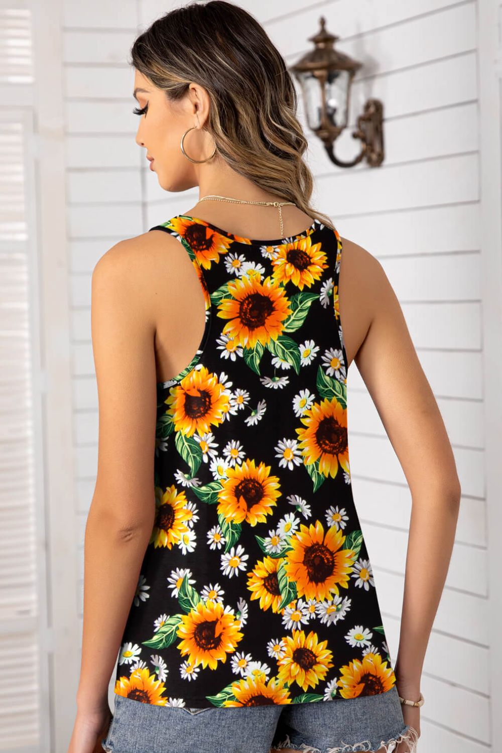 Floral Scoop Neck Tank Top (10 Variants)