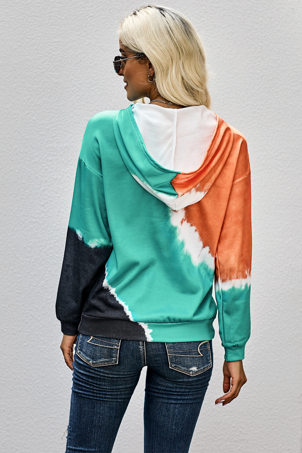 Tie Dye Print Long Sleeve Hoodie