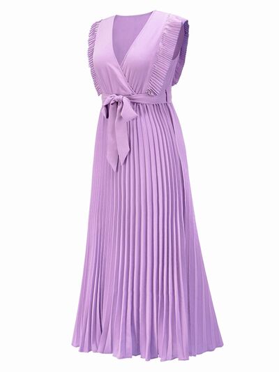 Angelic Flow Cap Sleeve Pleated Dress (5 Variants)