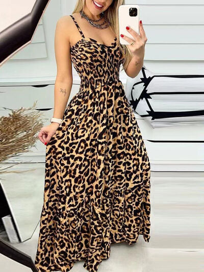 Leopard Sweetheart Neck Cami Dress (6 Variants)