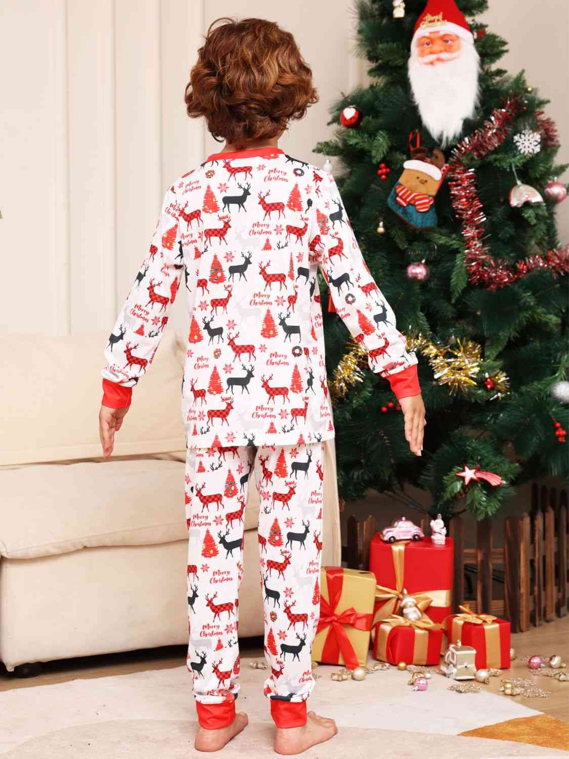 Matching Kids 2T-14 Reindeer Print Pajama Set