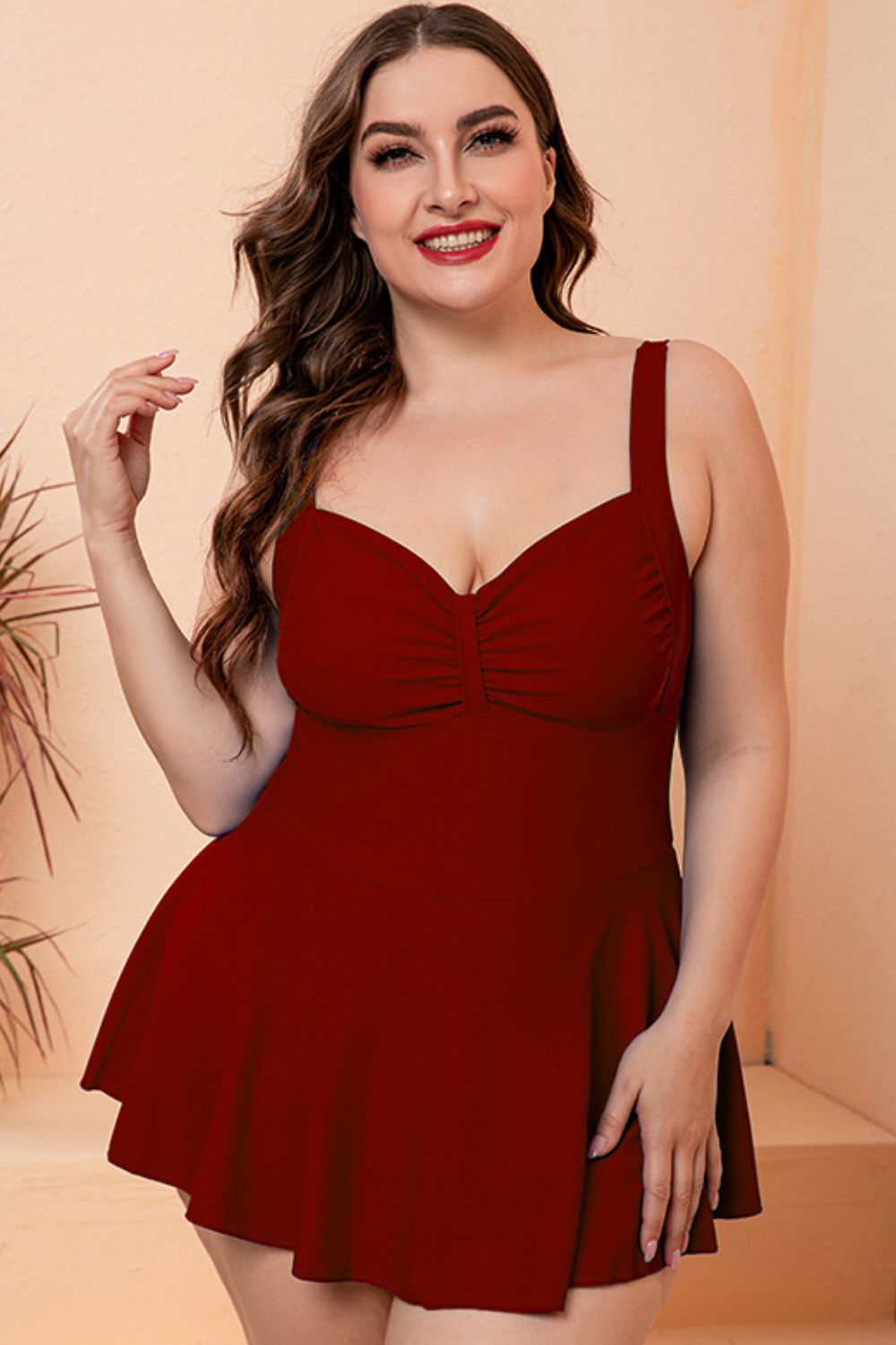 Full Size Gathered Detail Swim Dress (6 Variants)