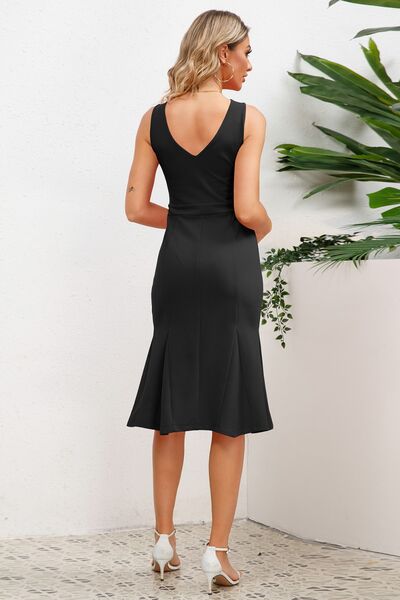 Wide Strap Wrap Fishtail Dress (4 Variants)