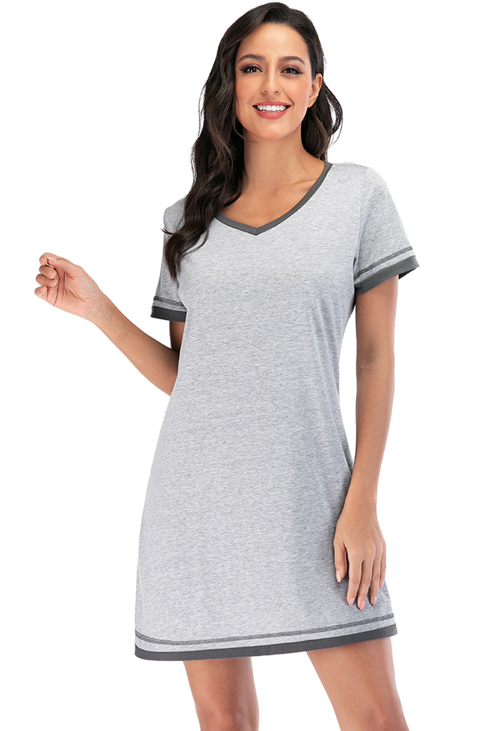 Contrast Short Sleeve Night Gown (11 Variants)