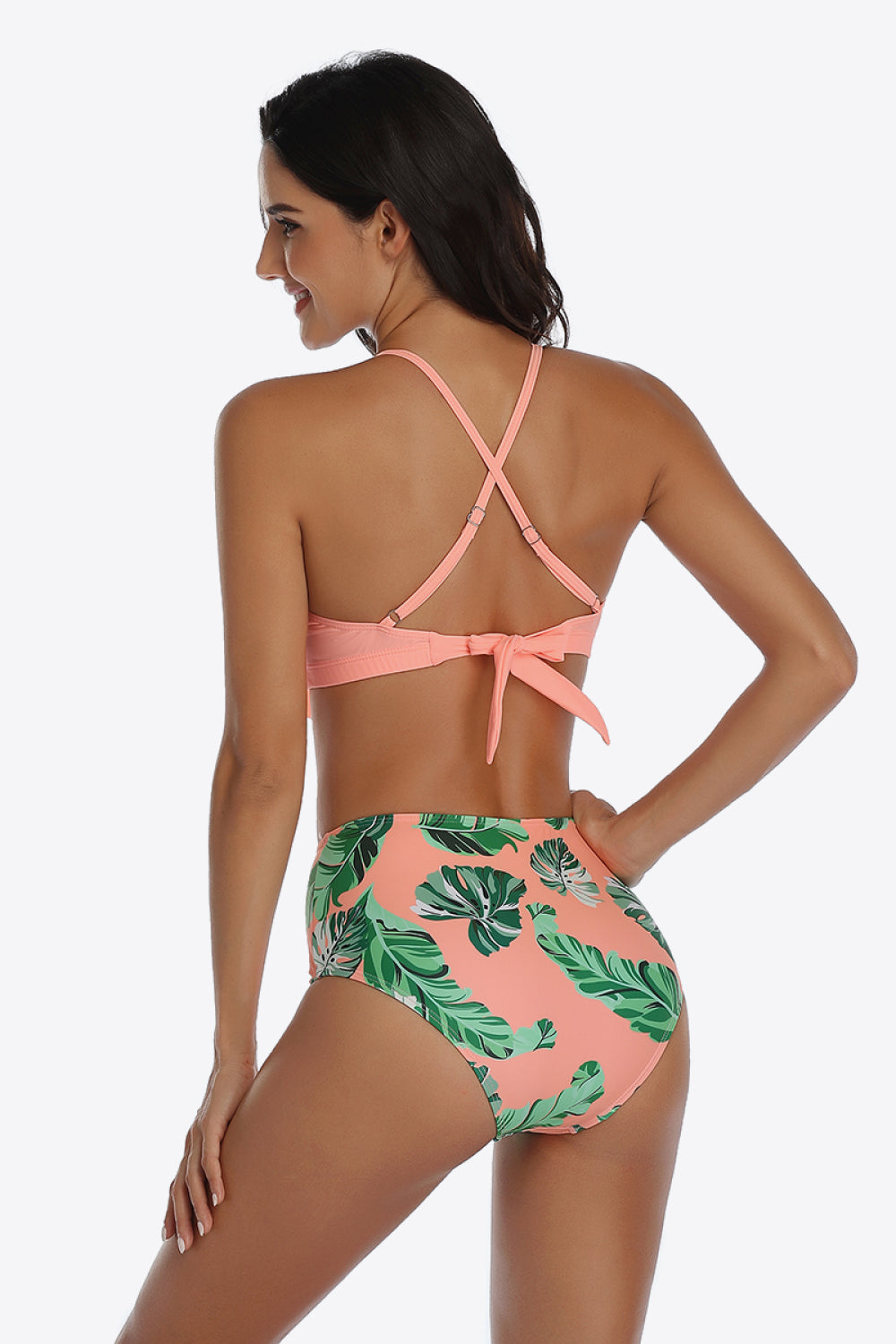 Tropical Print Ruffled Two-Piece Swimsuit (4 Variants)