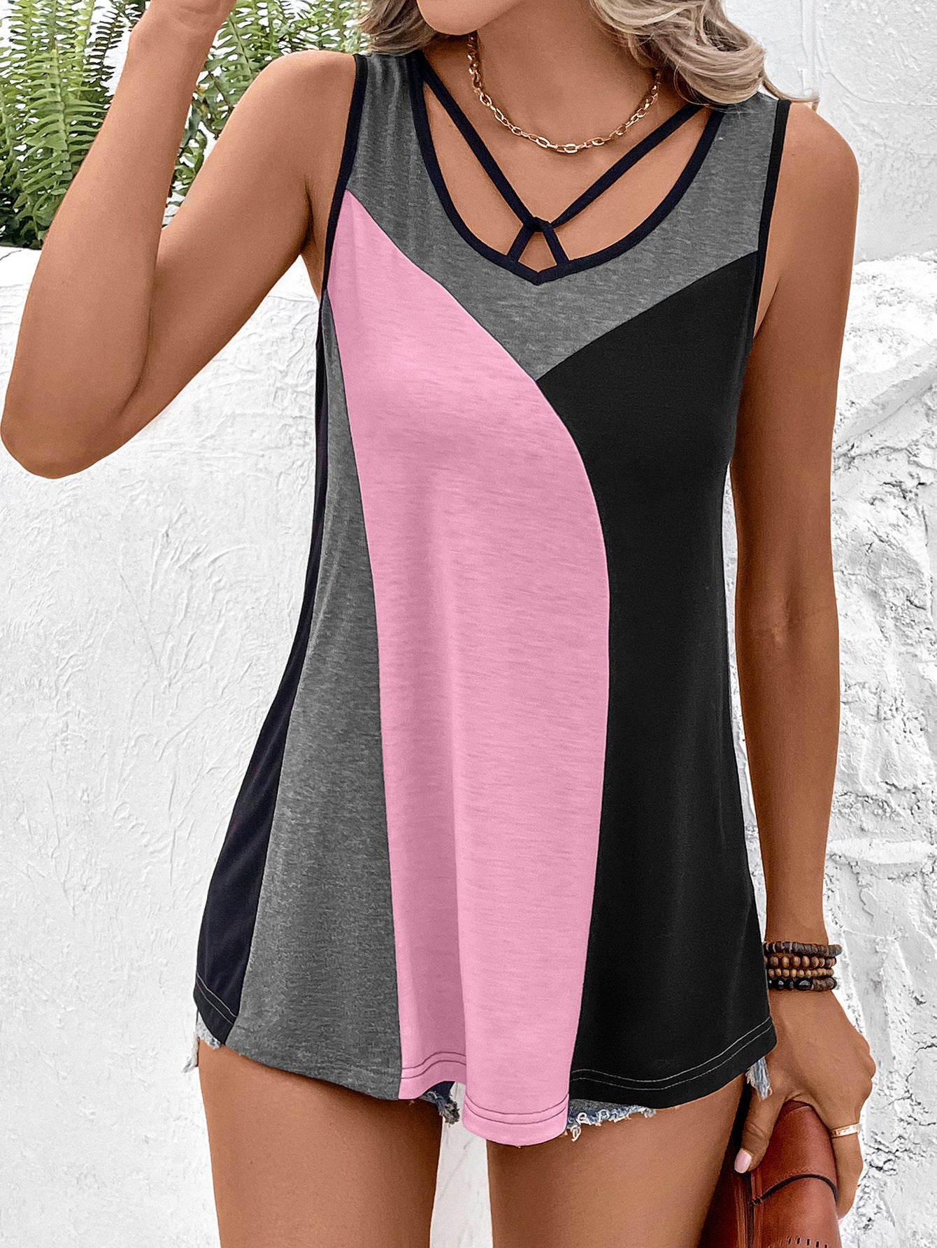 Color Block Tank Top (3 Variants)