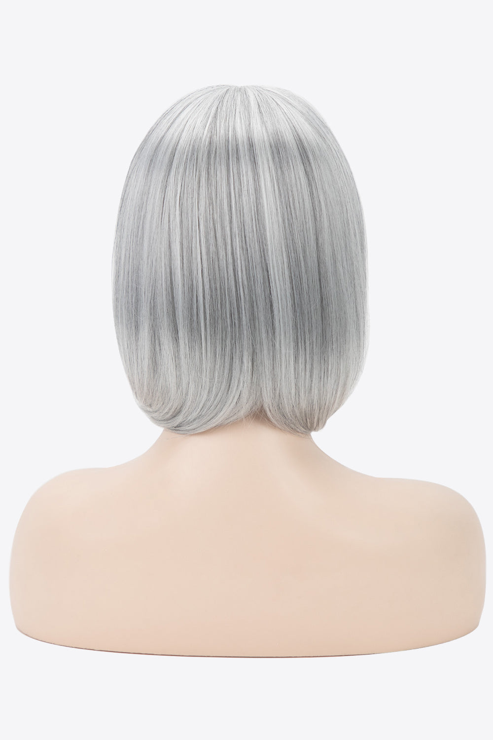 9" Gray Straight Short Synthetic Bob Wig With Bangs