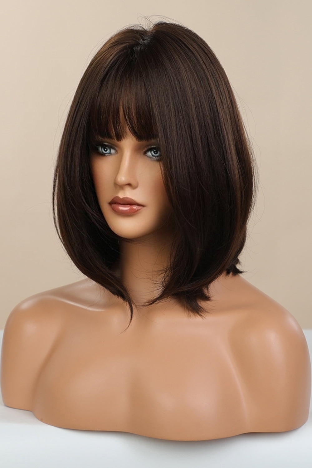 9'' Shoulder Length Synthetic Bob Wig With Bangs