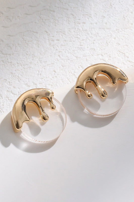 Gold Drip Stud Earrings