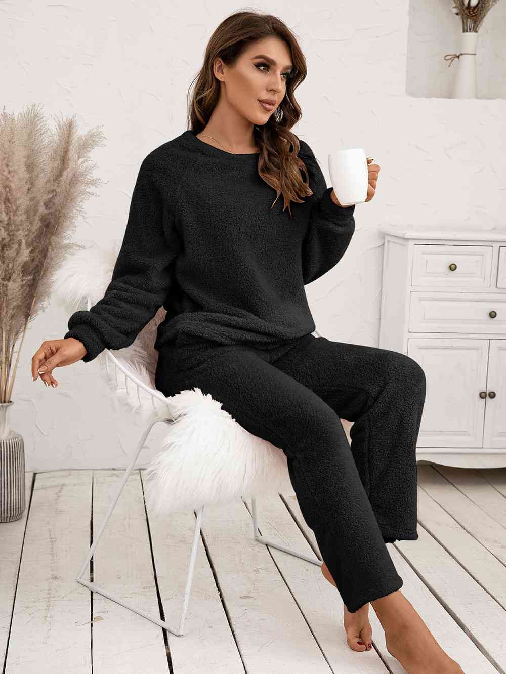 Teddy Long Sleeve Top & Pants Lounge Set (9 Variants)