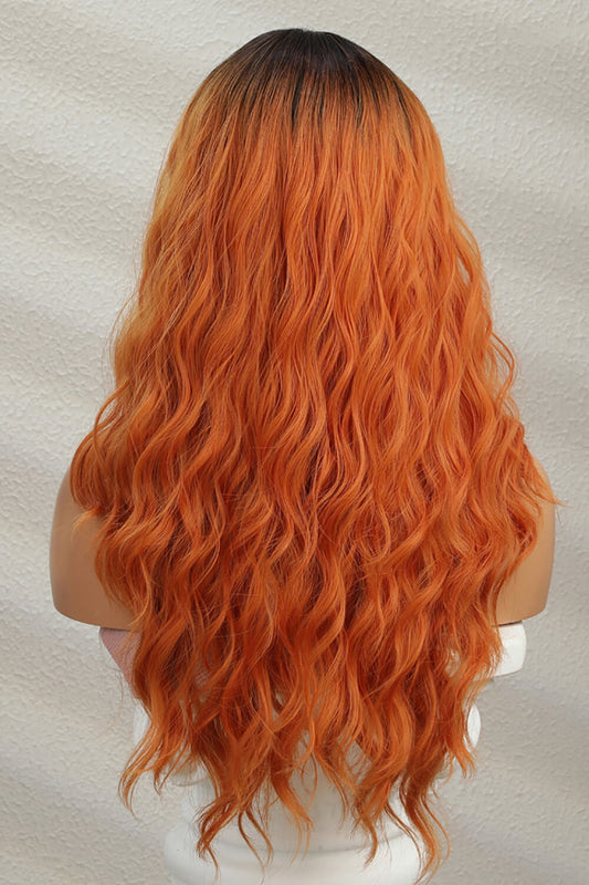 24" Ginger/Brown Root Synthetic Long Wave Lace Front Wig