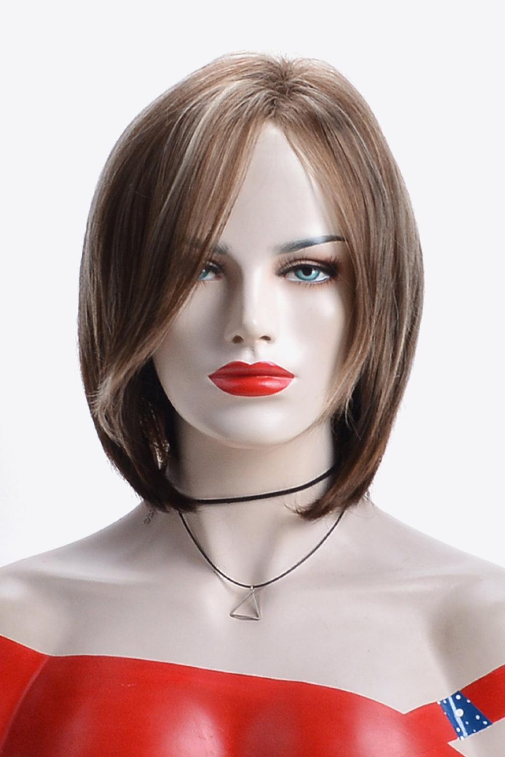 6'' Auburn Brown Synthetic Short Bob Wig