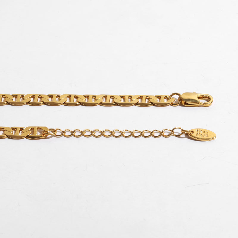 Gold Chain Geometric Inlay Necklace