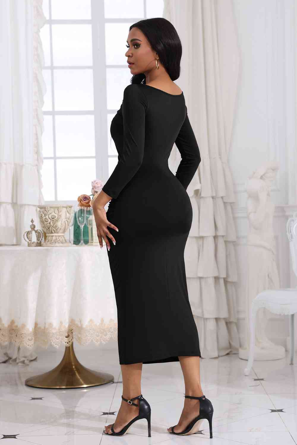 Sleek & Snatched Ruched Midi Dress (3 Variants)