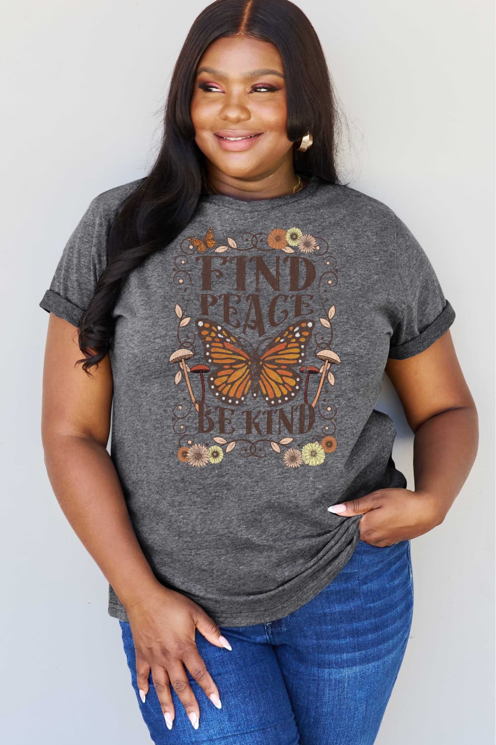 FIND PEACE BE KIND Graphic T-Shirt (Regular-Full Sizes)