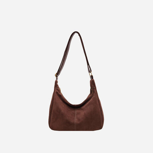 Chocolate Suede Shoulder Bag