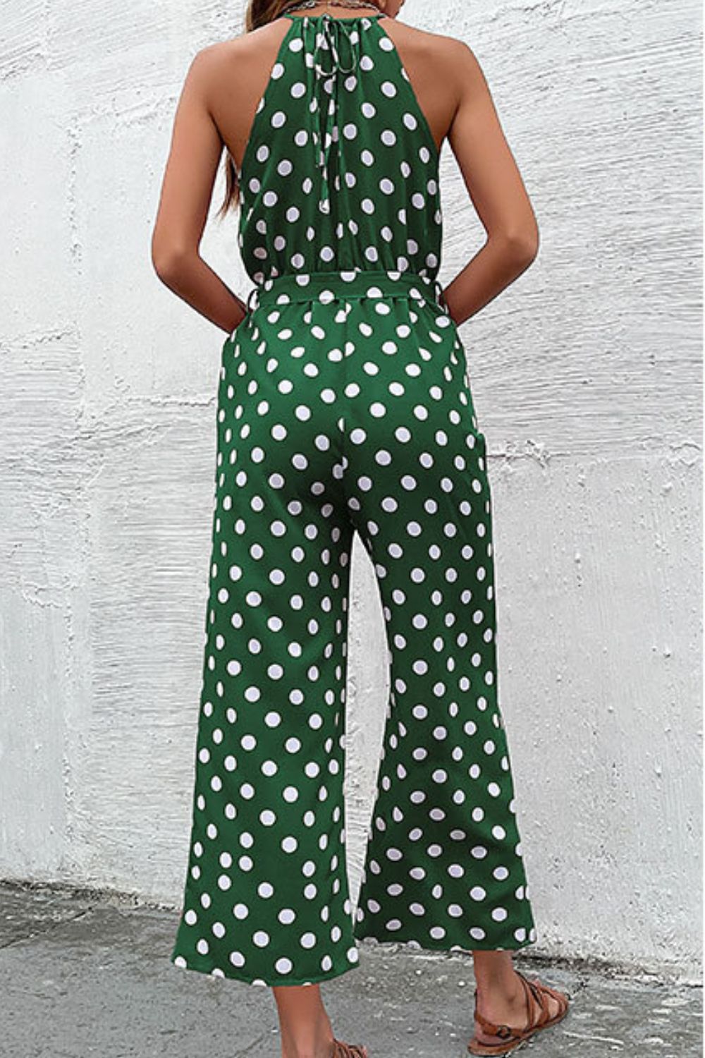 Polka Dot Grecian Wide Leg Jumpsuit (4 Variants)