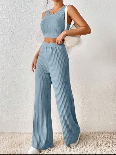 Ribbed Tank & Pants Lounge Set (4 Variants)