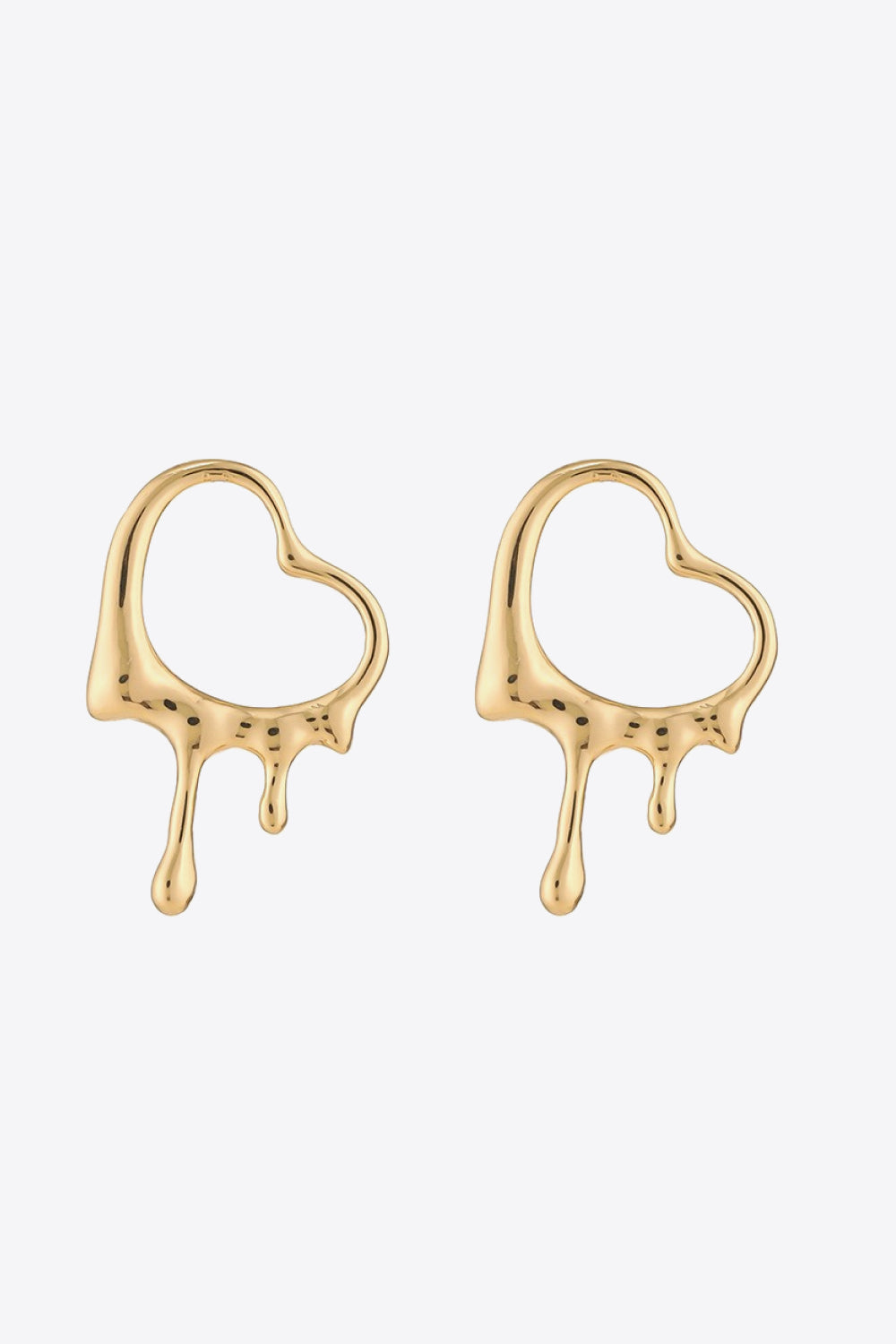 Heart "Gold Drip" Alloy Earrings