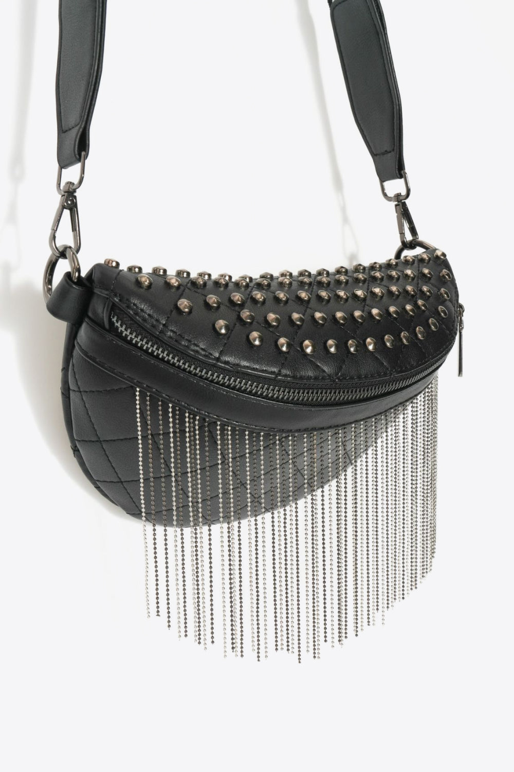 Studded Sling Bag with Fringes (3 Variants)