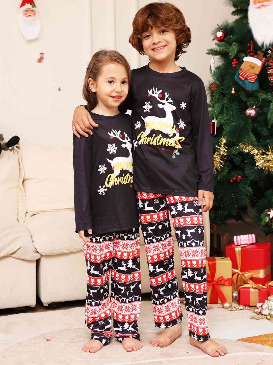 Matching Kids 2T-14 "Merry Christmas" Pajama Set