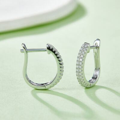 Moissanite 925 Sterling Silver Huggie Earrings