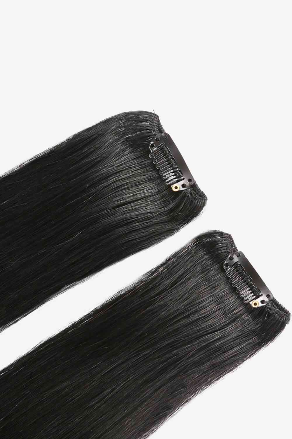 18" Clip-In Straight Indian Human Hair Extensions