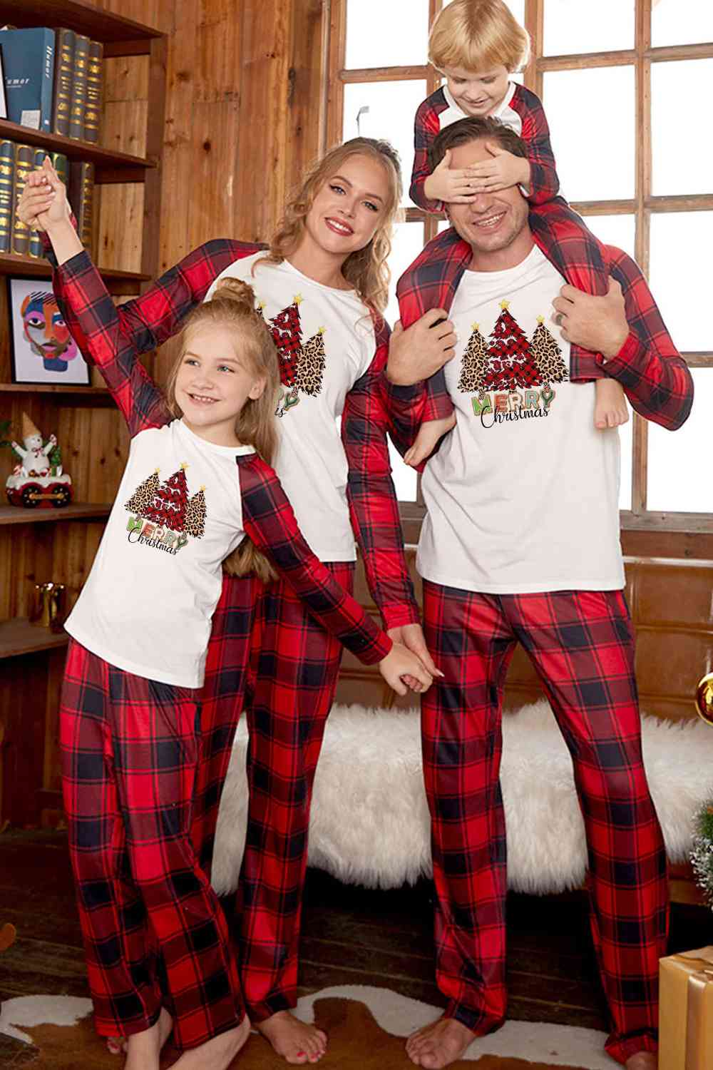 Matching Men's "MERRY Christmas" 3 Trees Pajama Set