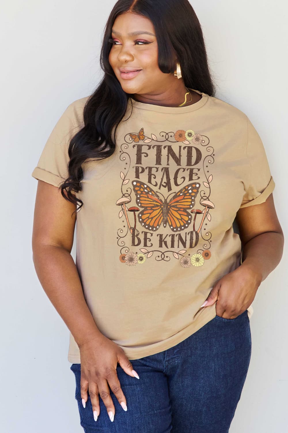 FIND PEACE BE KIND Graphic T-Shirt (Regular-Full Sizes)