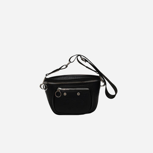 PU Leather Textured Crossbody Bag