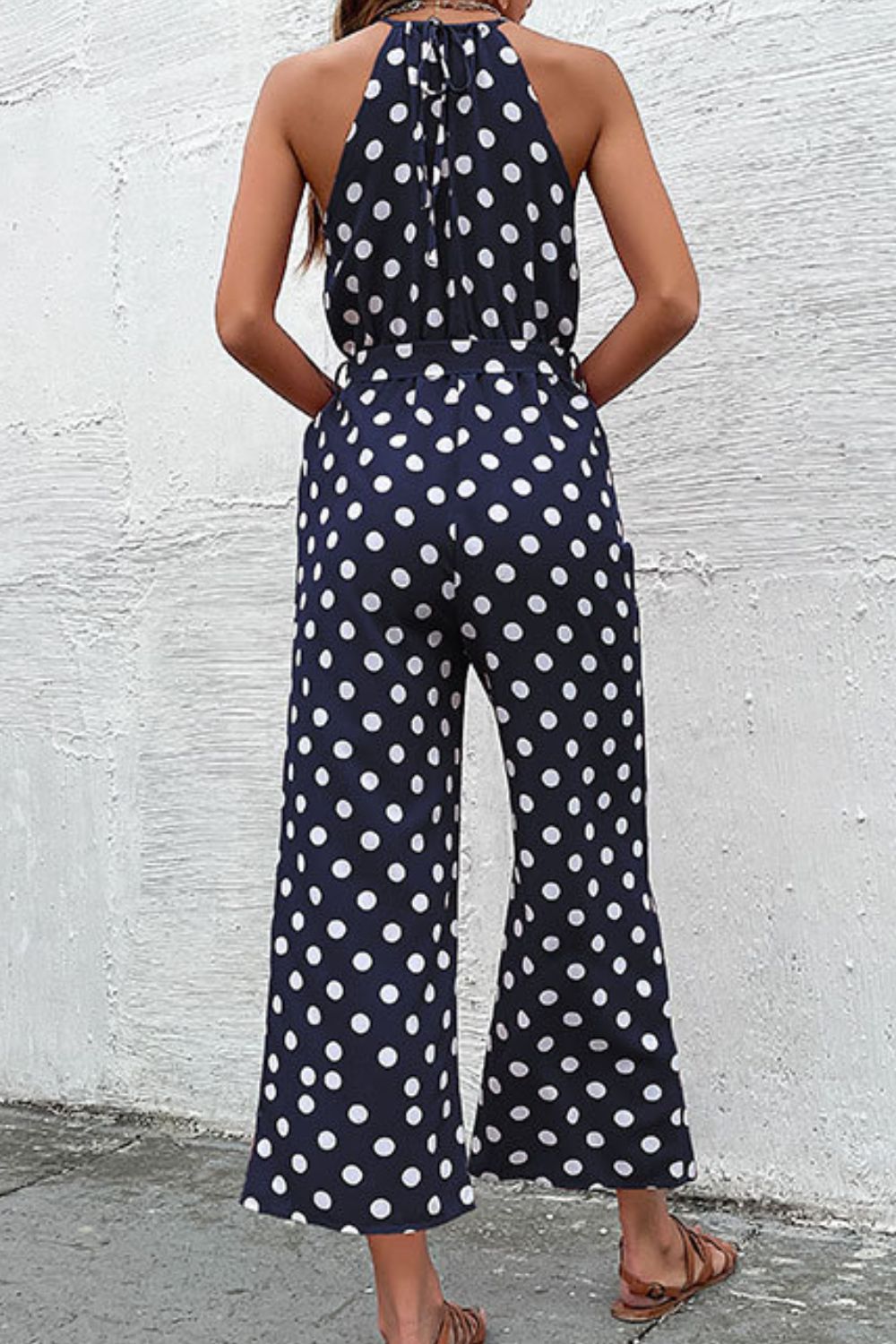 Polka Dot Grecian Wide Leg Jumpsuit (4 Variants)