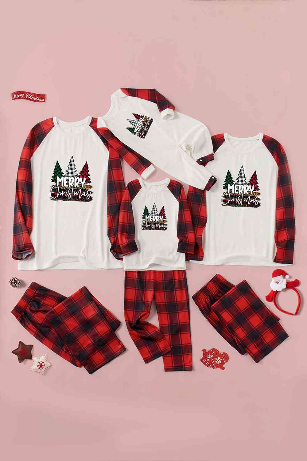 Matching Women's "MERRY Christmas" 3 Trees Pajama Set