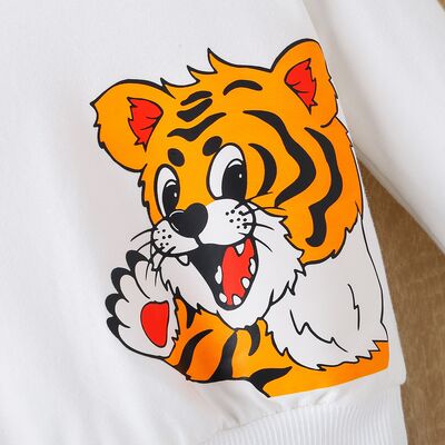 Boys Tiger Long Sleeve Hoodie and Sweat Pants Set