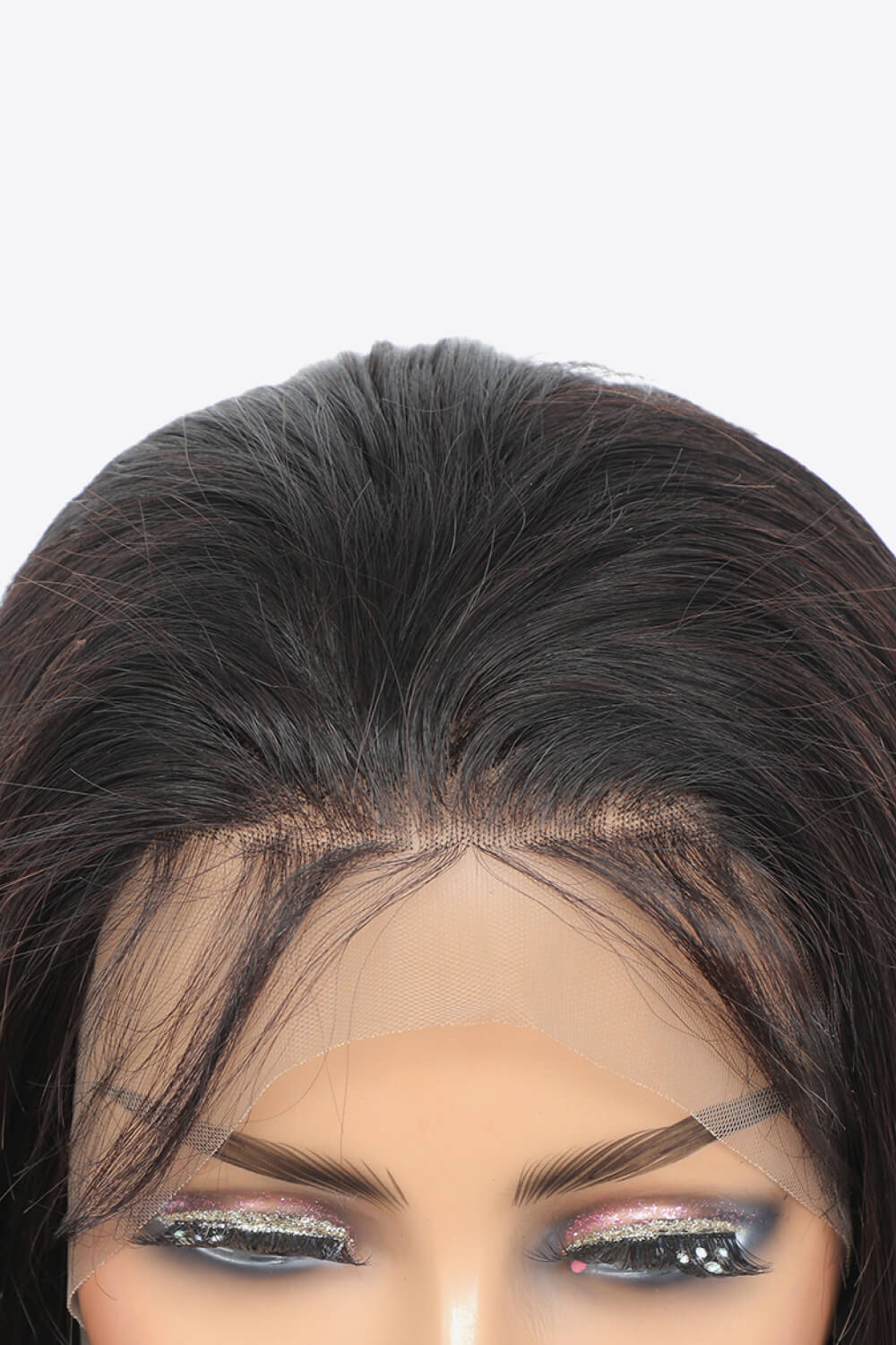 18" Natural Black Lace Front Virgin Hair Wig