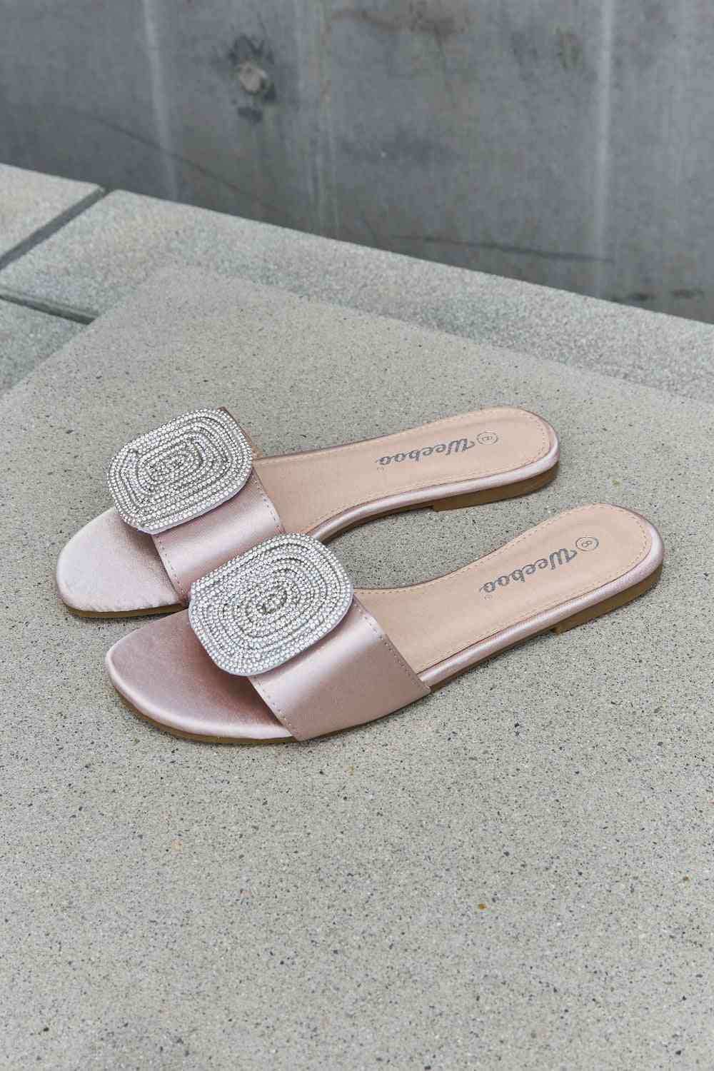 Rhinestone Rose Slide Sandal