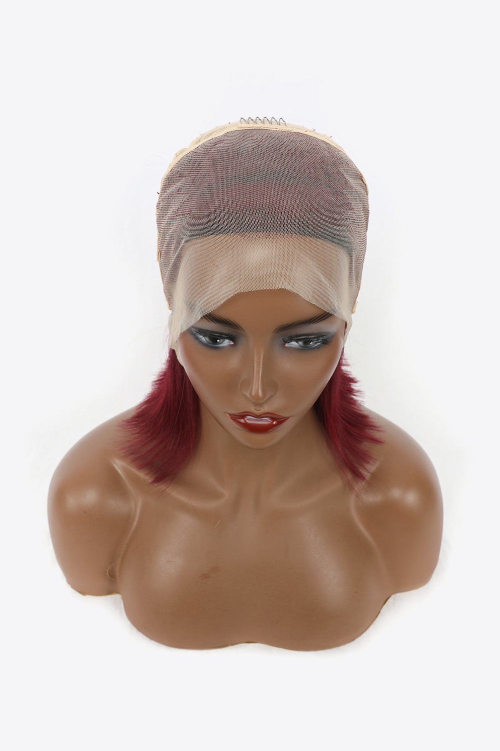 12" Red Lace Front Human Hair Wig